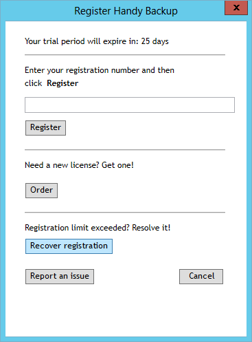 The Recover Registration