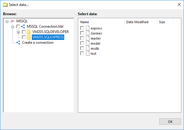 Select tables for MSSQL Backup