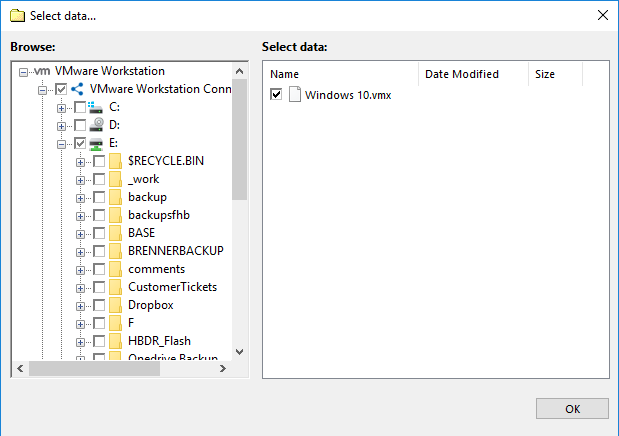 Creating a Configuration for vSphere Virtual Machines Automatic Backup