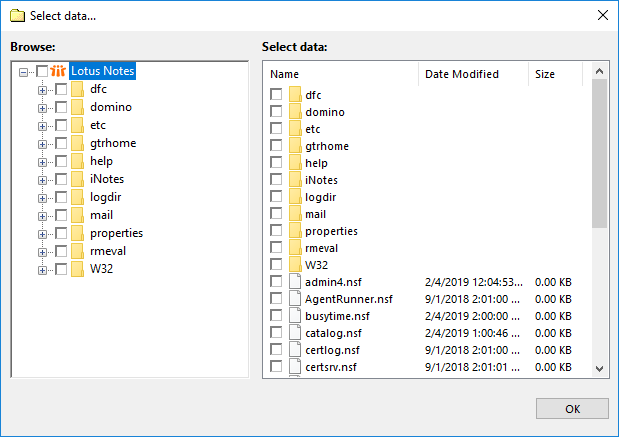 Backup Lotus Notes data