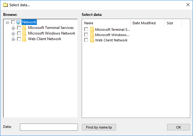 Select Network Data