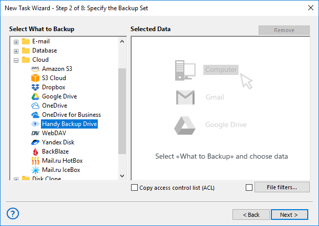 Using Online Backup Plug-in as Data Source