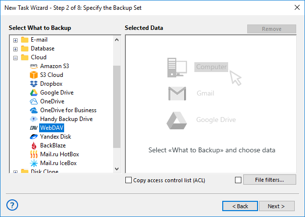 Choose WebDAV Plug-in