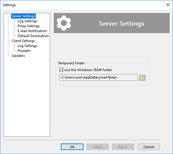 General Server settings