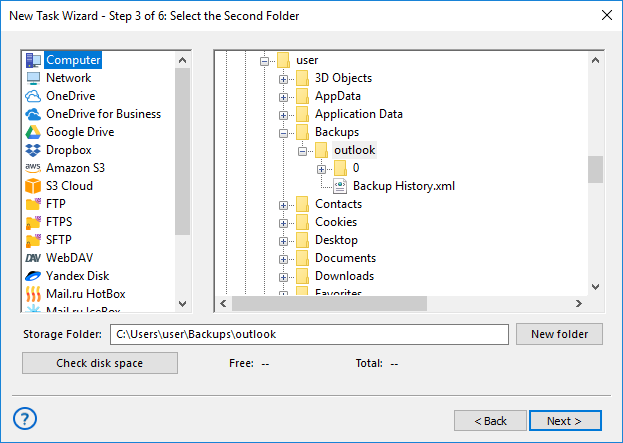 Configuration for WebDAV sync