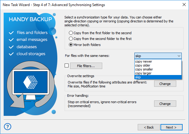 Synchronizing Settings Mirror Folders