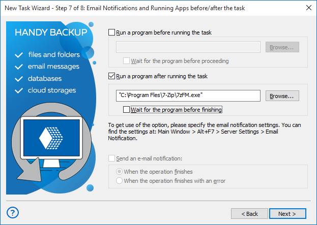 Run Other Programs Before or After TeamCity Backup