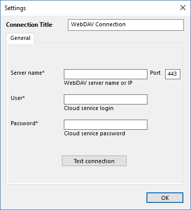 Create configuration with WebDAV