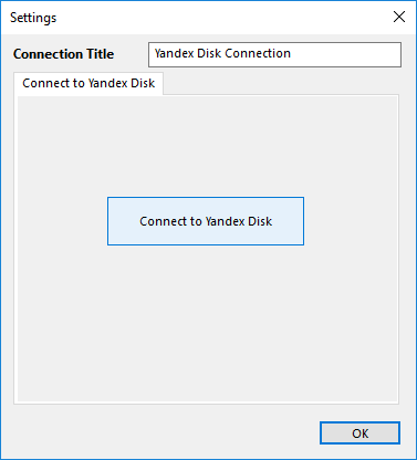 Yandex.Disk Backup Configuration Settings