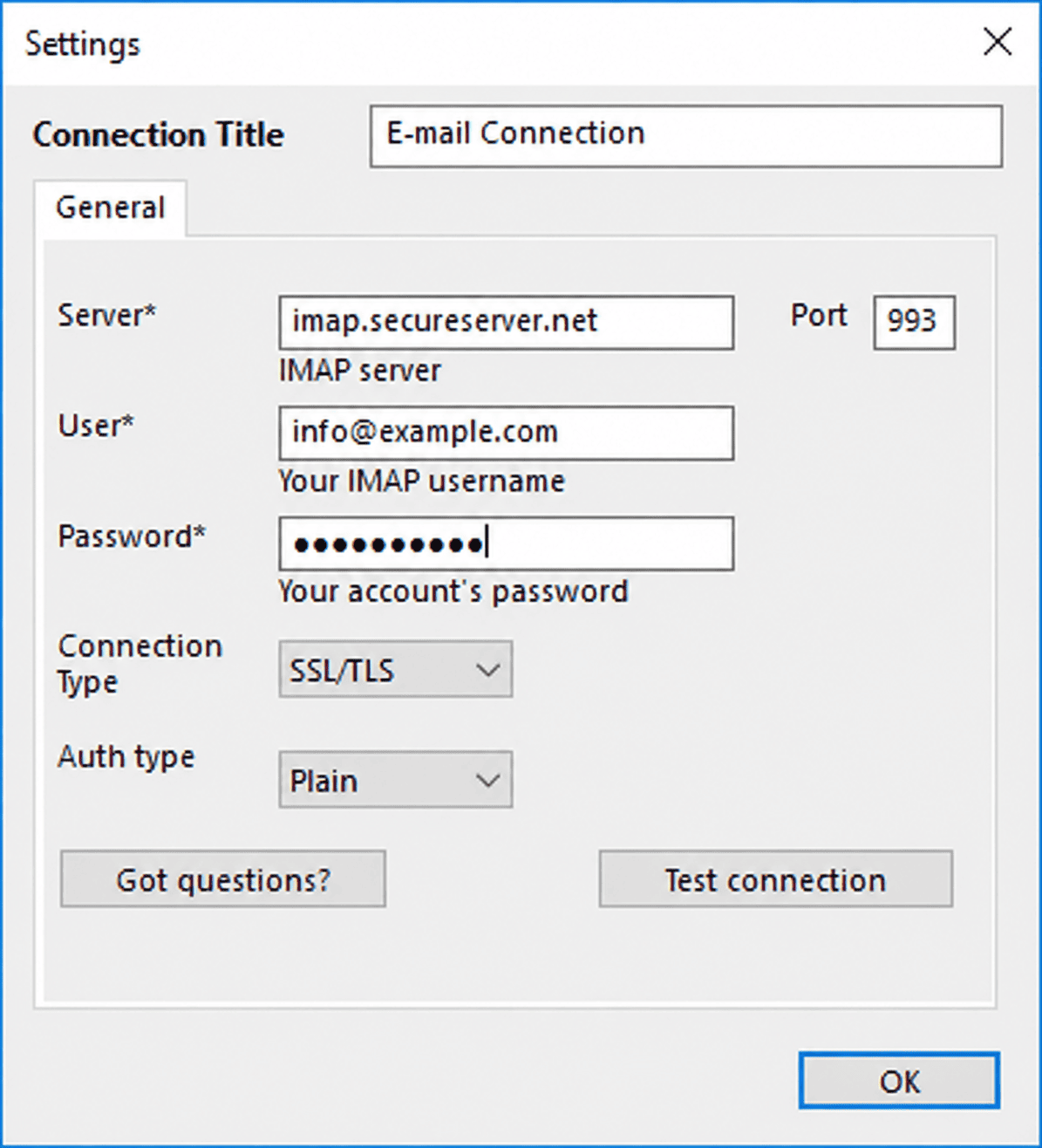 Configure GoDaddy Professional Email backup through IMAP in Handy Backup