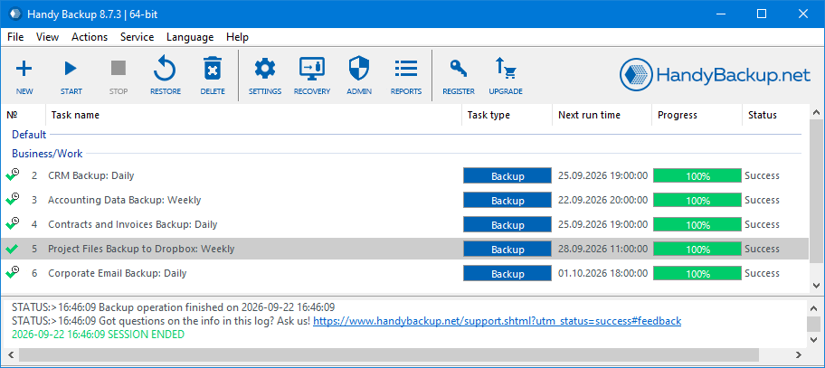 Easy-to-use Inteface for Small Business Data Backup